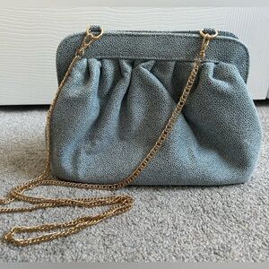 Vici baby blue crossbody purse with gold chain